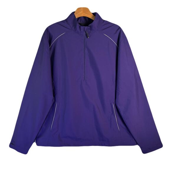 NWT CUTTER & BUCK Purple CB Weathertec Half Zip Pullover Jacket Men’s Size L - Picture 1 of 10